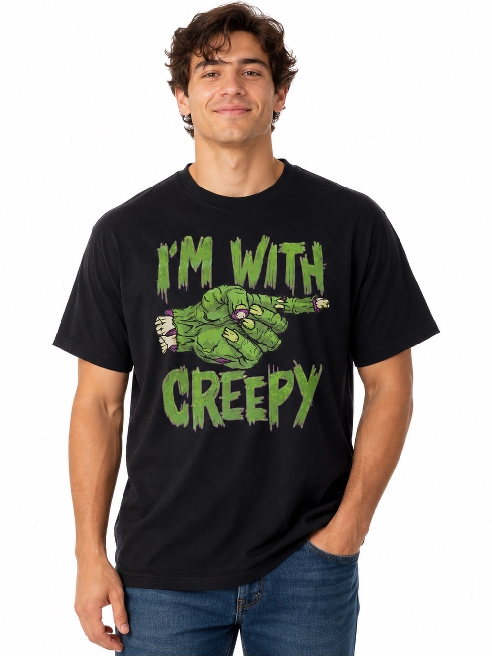 I’m with Creepy Halloween Tee Shirt